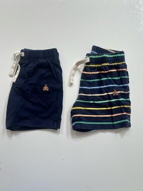 Baby Gap Bundle - Navy and Navy Striped Drawstring 100% Organic Cotton Shorts